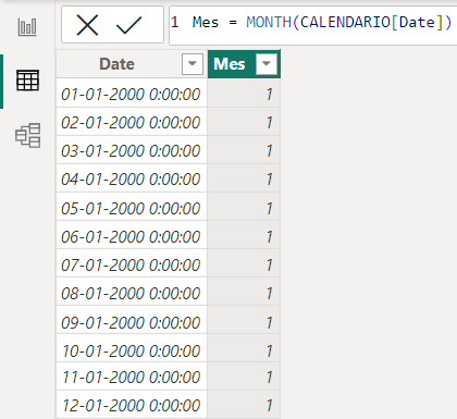 Función MONTH para incluir nuevos valores a la tabla