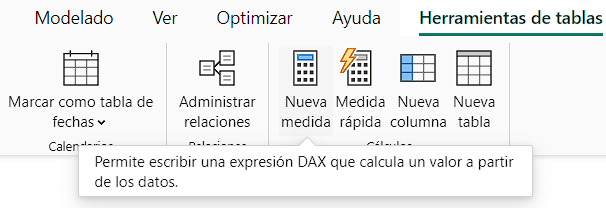 Seleccionar "Generar una nueva medida"